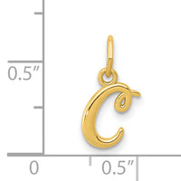 14k Yellow Gold Letter C Initial Charm-YC1060C
