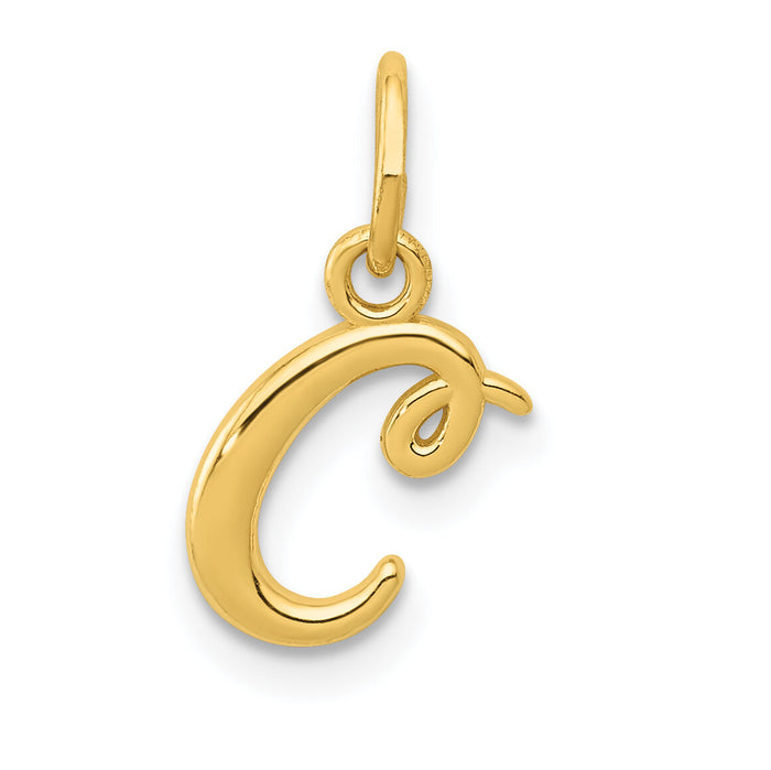 14k Yellow Gold Letter C Initial Charm-YC1060C