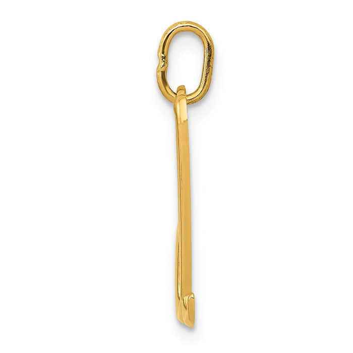 14k Yellow Gold Letter D Initial Charm-YC1060D