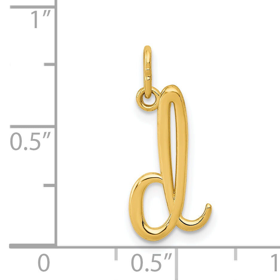 14k Yellow Gold Letter D Initial Charm-YC1060D