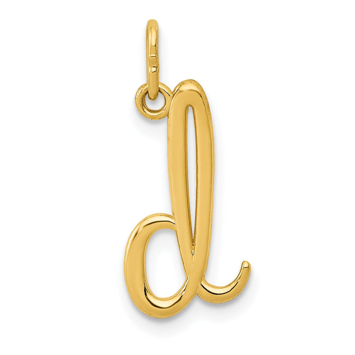 14k Yellow Gold Letter D Initial Charm-YC1060D