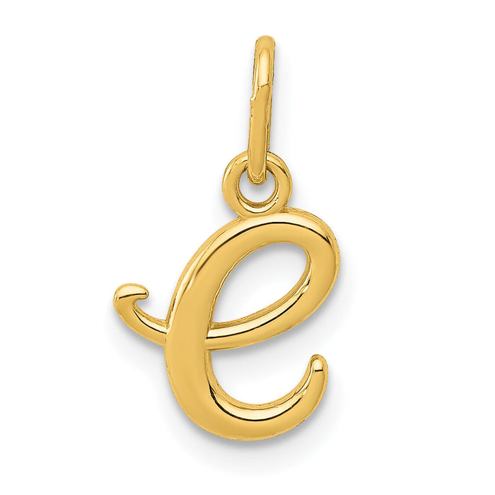 14k Yellow Gold Letter E Initial Charm-YC1060E