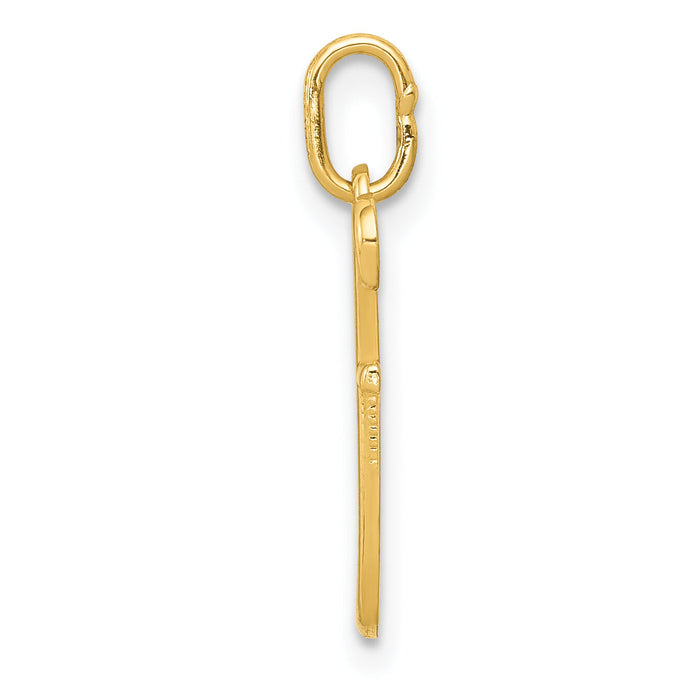 14k Yellow Gold Letter F Initial Charm-YC1060F