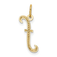 14k Yellow Gold Letter F Initial Charm-YC1060F