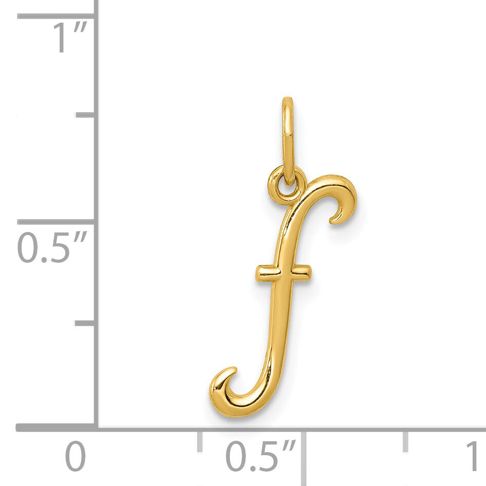 14k Yellow Gold Letter F Initial Charm-YC1060F
