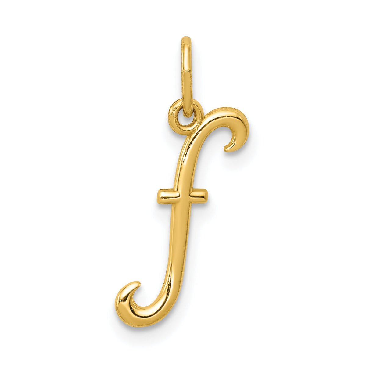 14k Yellow Gold Letter F Initial Charm-YC1060F