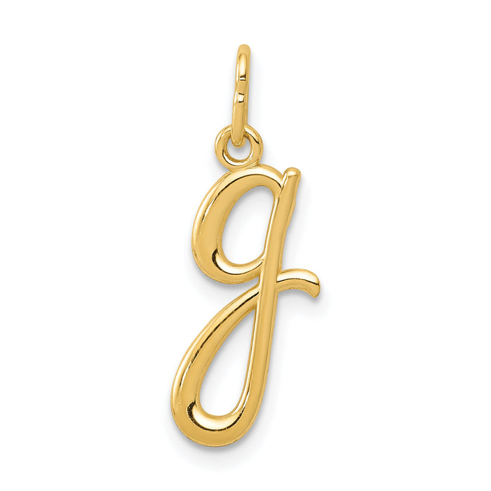 14k Yellow Gold Letter G Initial Charm-YC1060G