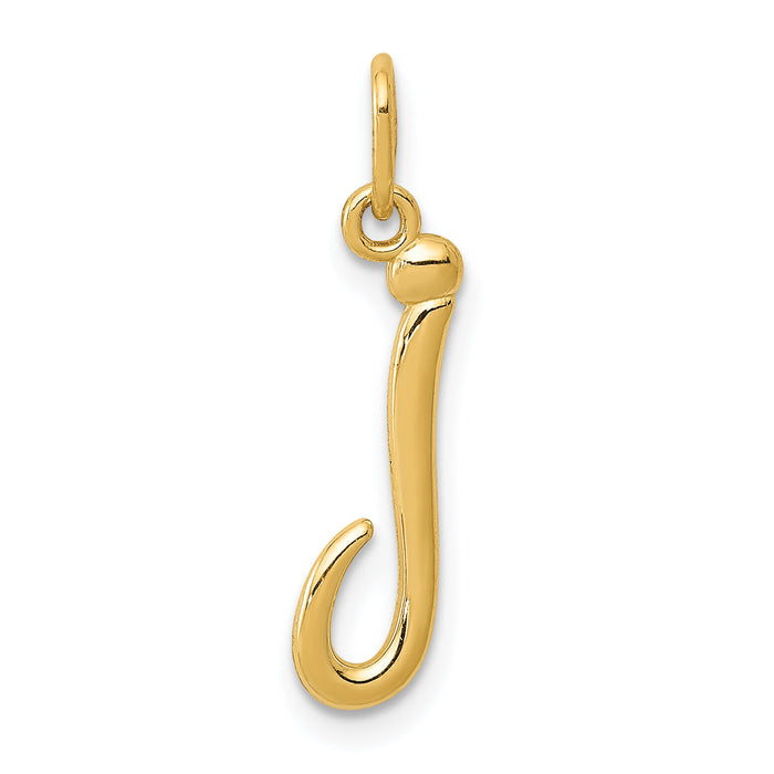 14k Yellow Gold Letter J Initial Charm-YC1060J