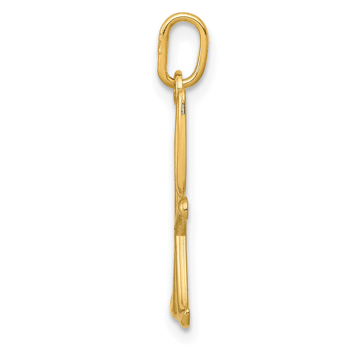 14k Yellow Gold Letter K Initial Charm-YC1060K