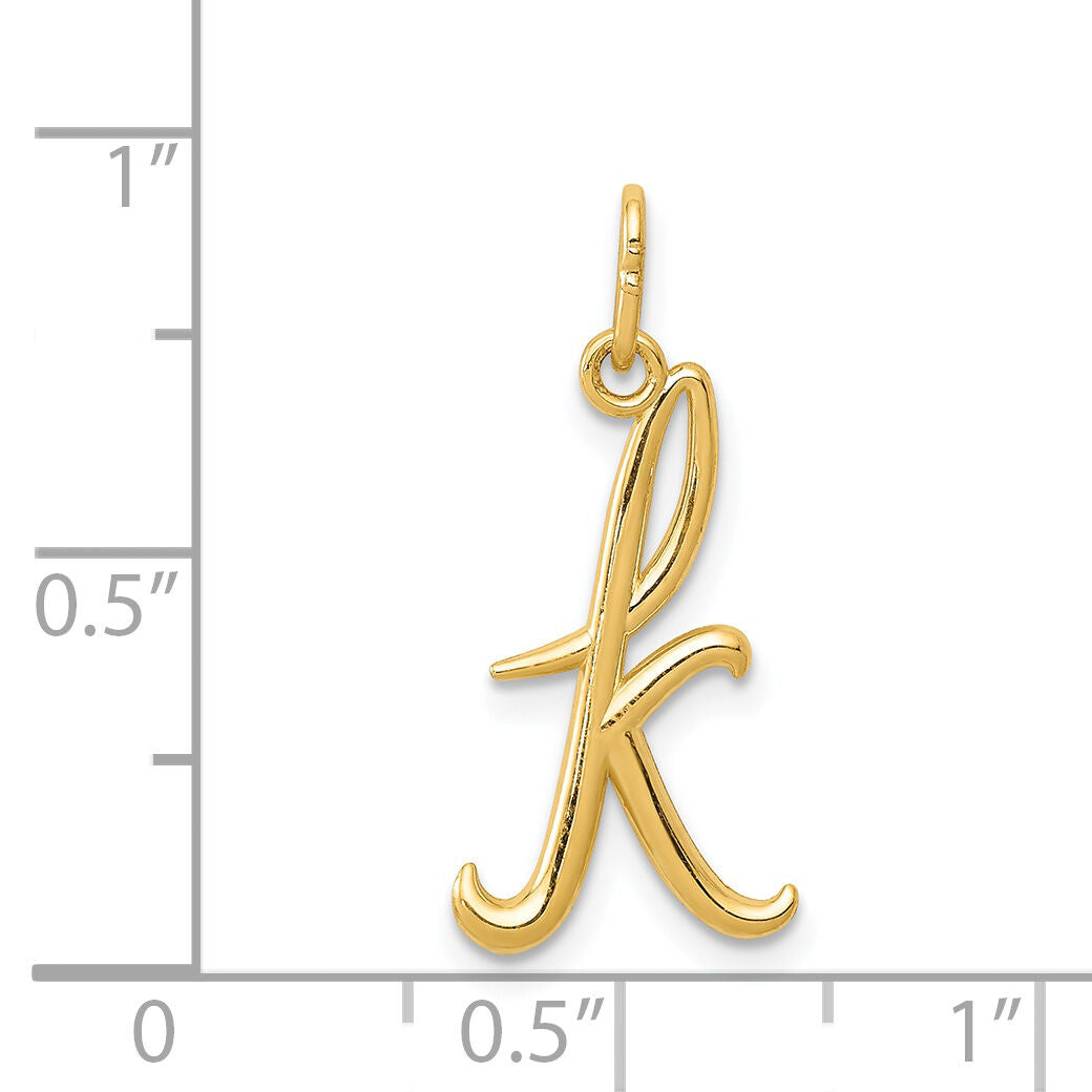 14k Yellow Gold Letter K Initial Charm-YC1060K