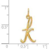 14k Yellow Gold Letter K Initial Charm-YC1060K