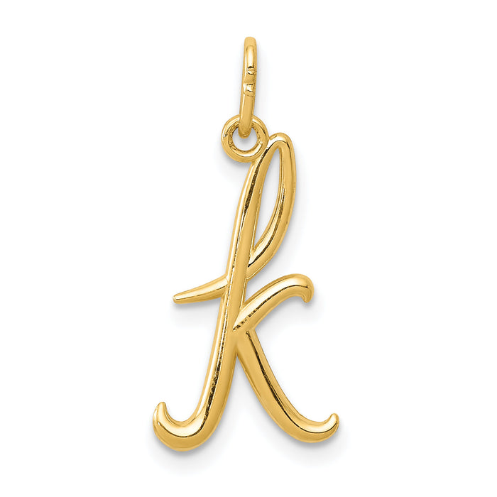 14k Yellow Gold Letter K Initial Charm-YC1060K