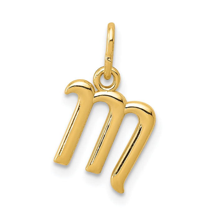 14k Yellow Gold Letter M Initial Charm-YC1060M