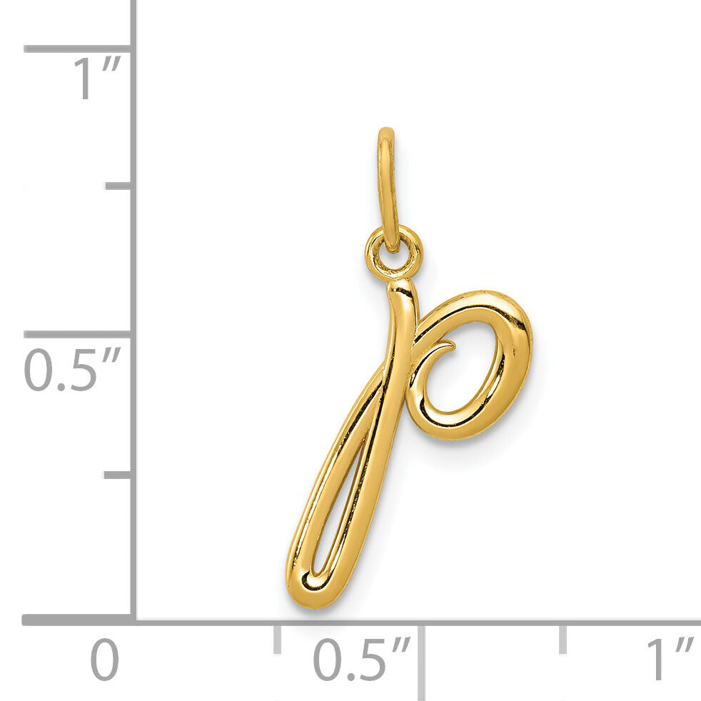 14k Yellow Gold Letter P  Initial Charm-YC1060P