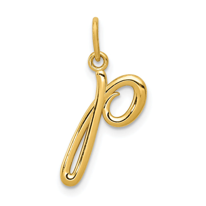 14k Yellow Gold Letter P  Initial Charm-YC1060P