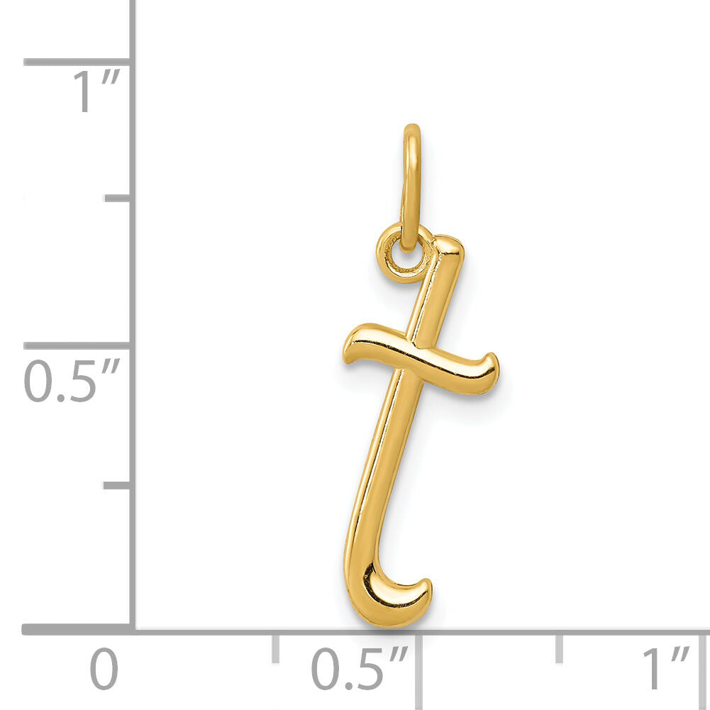 14k Yellow Gold Letter T Initial Charm-YC1060T
