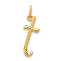 14k Yellow Gold Letter T Initial Charm-YC1060T