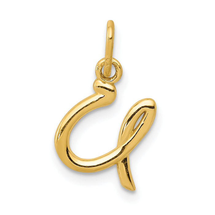 14k Yellow Gold Letter U Initial Charm-YC1060U