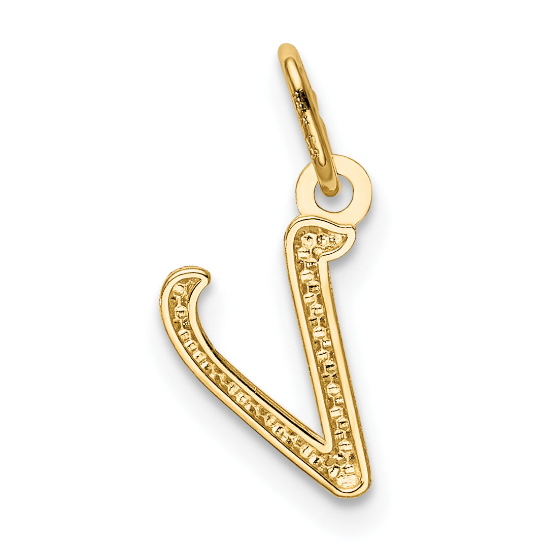 14k Yellow Gold Letter V Initial Charm-YC1060V