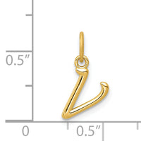 14k Yellow Gold Letter V Initial Charm-YC1060V