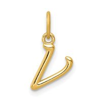 14k Yellow Gold Letter V Initial Charm-YC1060V