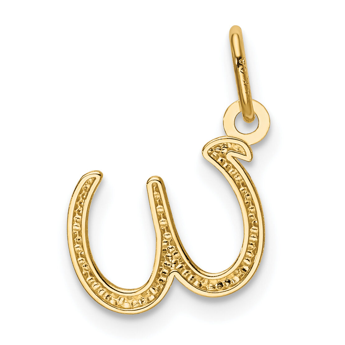 14k Yellow Gold Letter W Initial Charm-YC1060W
