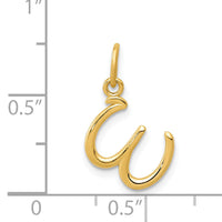 14k Yellow Gold Letter W Initial Charm-YC1060W