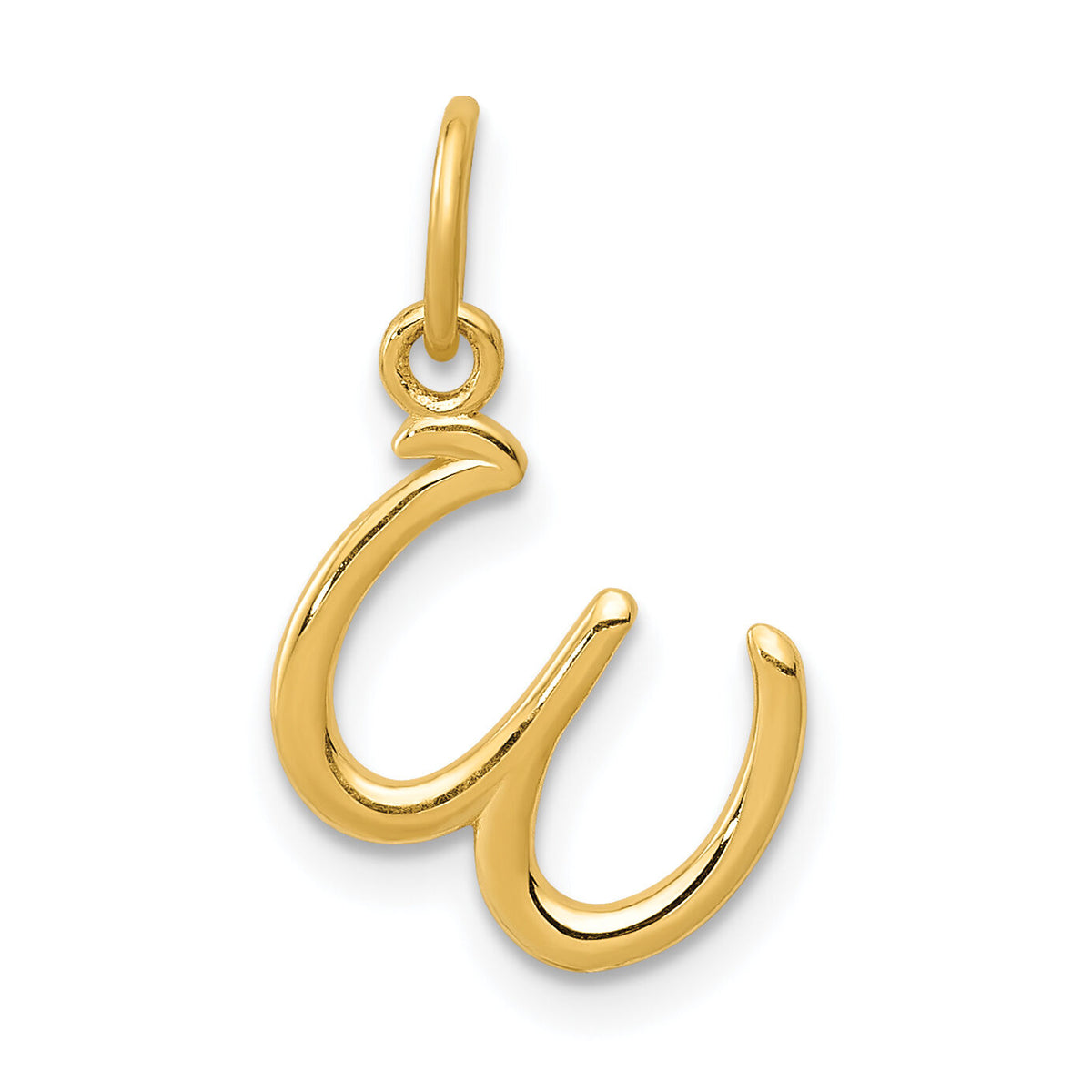 14k Yellow Gold Letter W Initial Charm-YC1060W