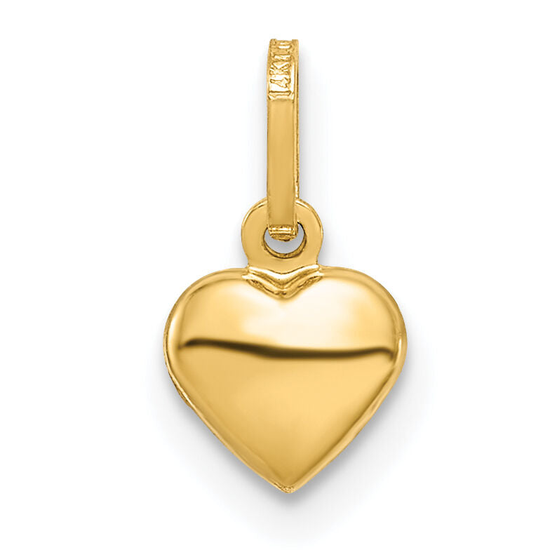 14K Polished 3-D Puffed Heart Charm-YC1063