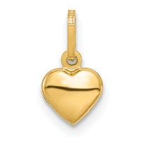 14K Polished 3-D Puffed Heart Charm-YC1063