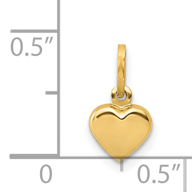 14K Polished 3-D Puffed Heart Charm-YC1063
