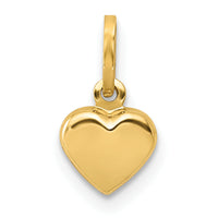 14K Polished 3-D Puffed Heart Charm-YC1063