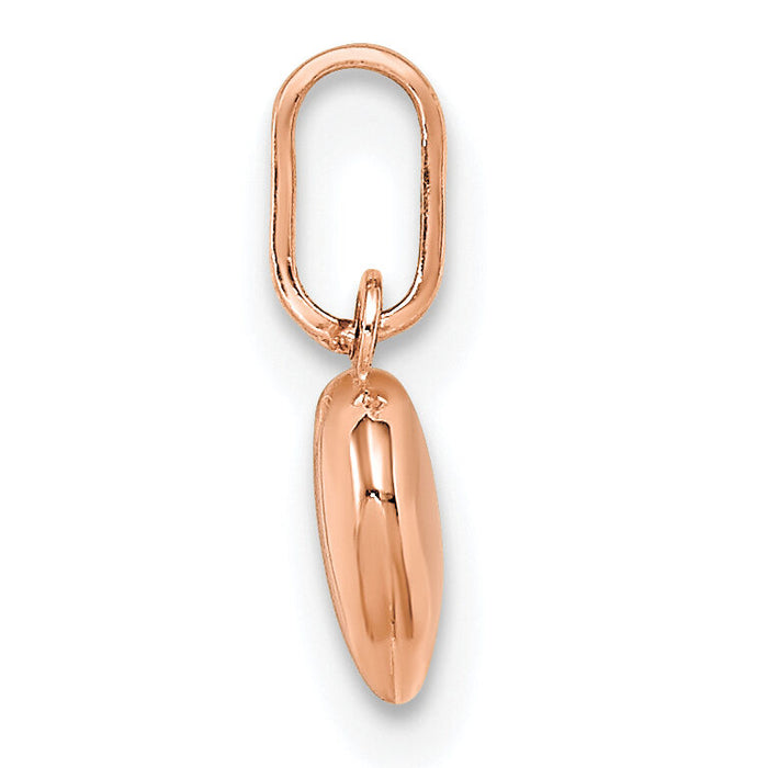 14K Rose Gold Polished 3-D Heart Charm-YC1063R