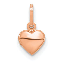 14K Rose Gold Polished 3-D Heart Charm-YC1063R