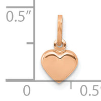 14K Rose Gold Polished 3-D Heart Charm-YC1063R