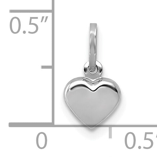 14K White Gold Polished 3-D Heart Charm-YC1063W
