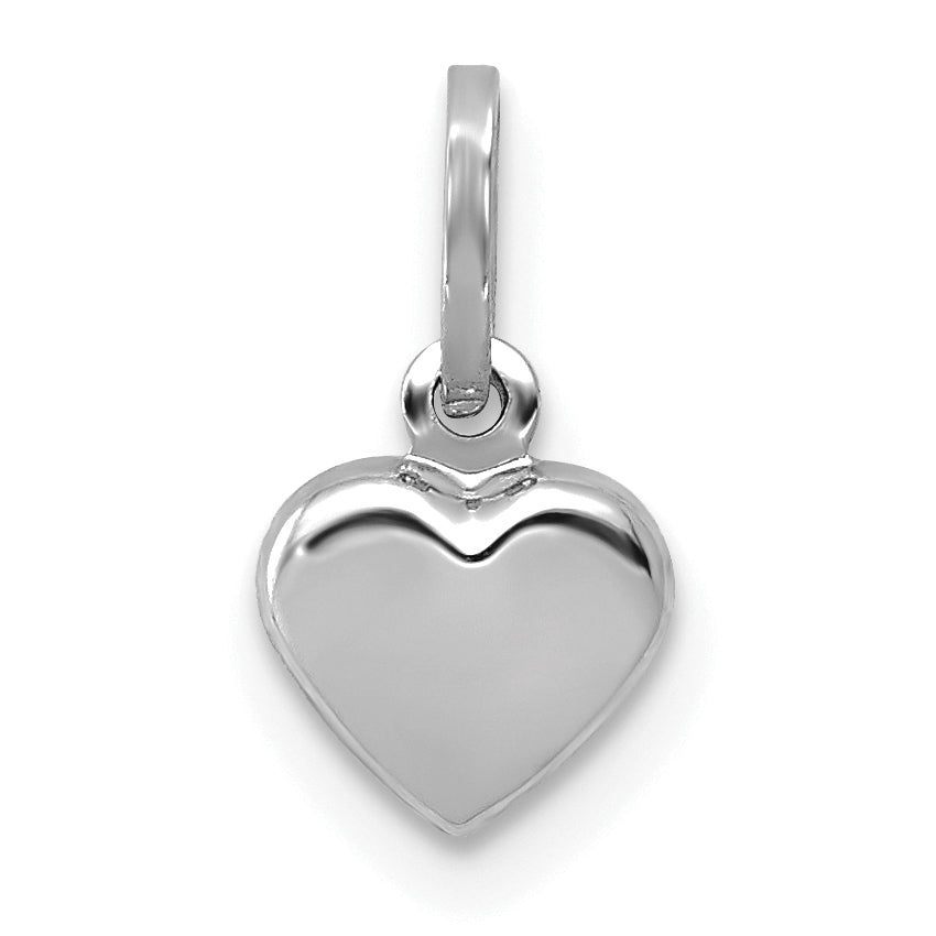 14K White Gold Polished 3-D Heart Charm-YC1063W
