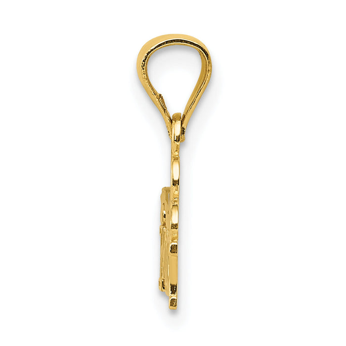 14k Yellow Gold I Heart Mommy Pendant-YC1080