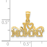 14k Yellow Gold I Heart Mommy Pendant-YC1080