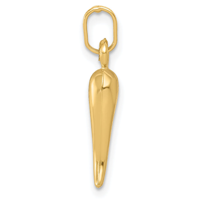 14k Hollow Italian Horn Charm-YC1094