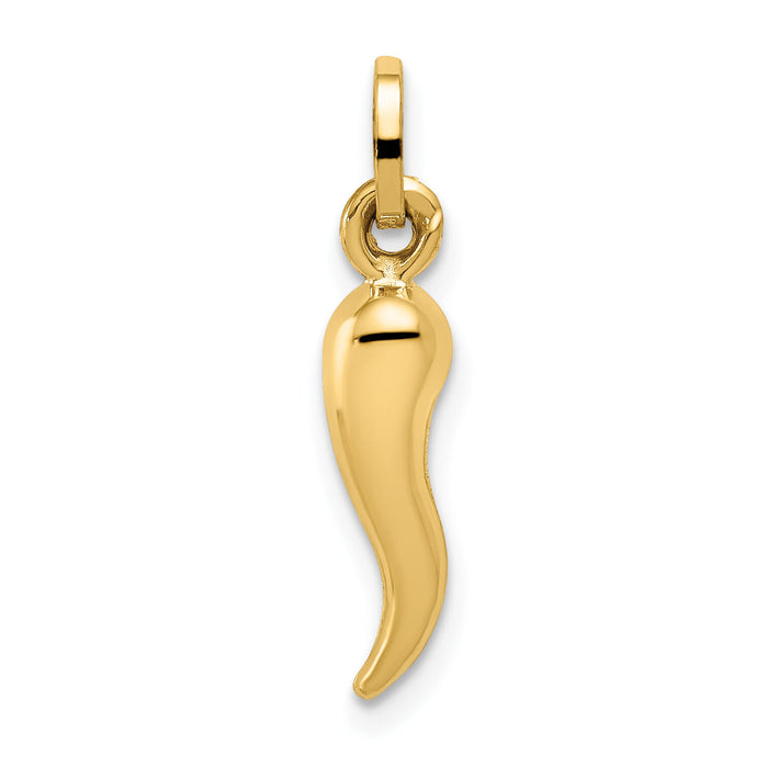 14k Hollow Italian Horn Charm-YC1094
