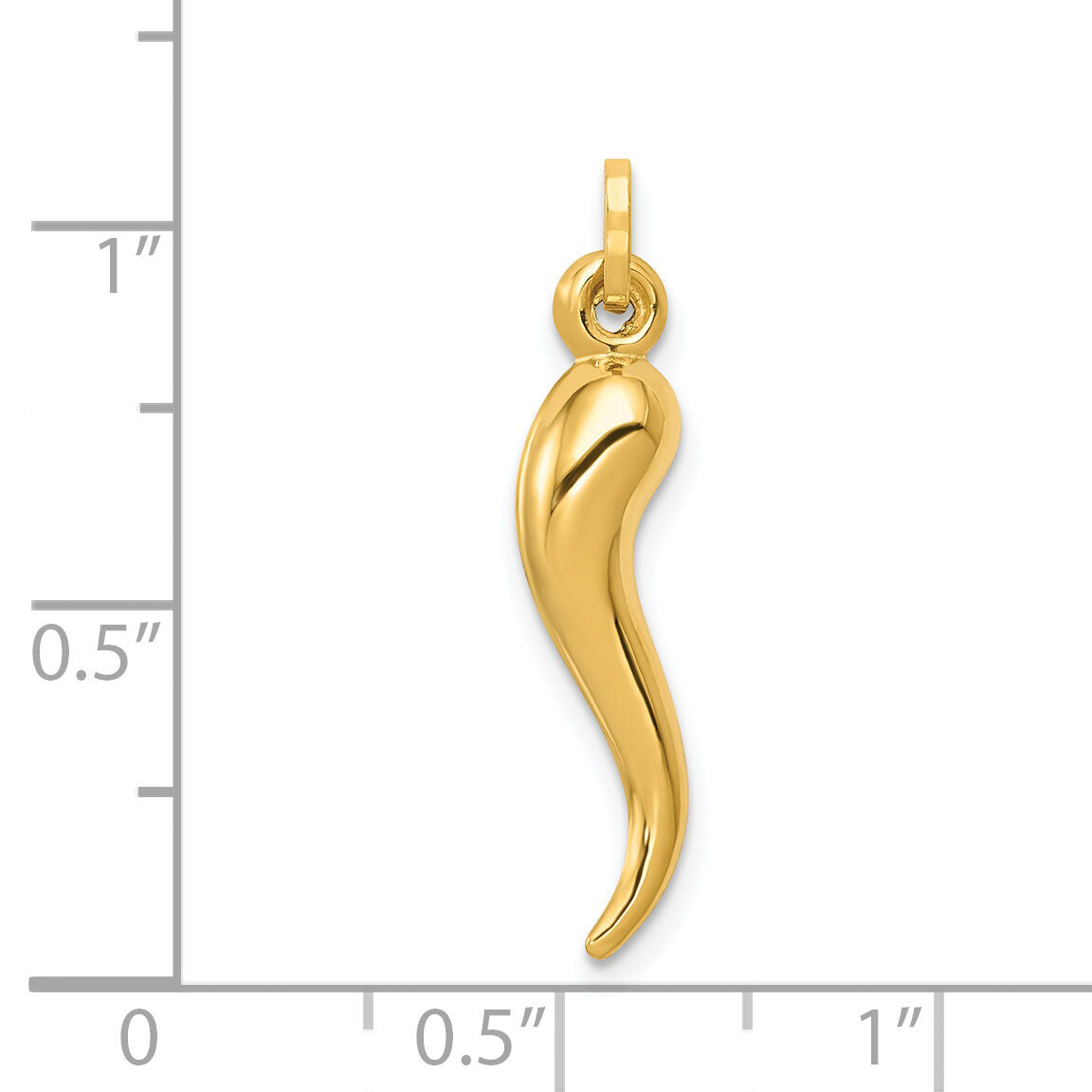 14k Hollow 3D Italian Horn Charm-YC1095