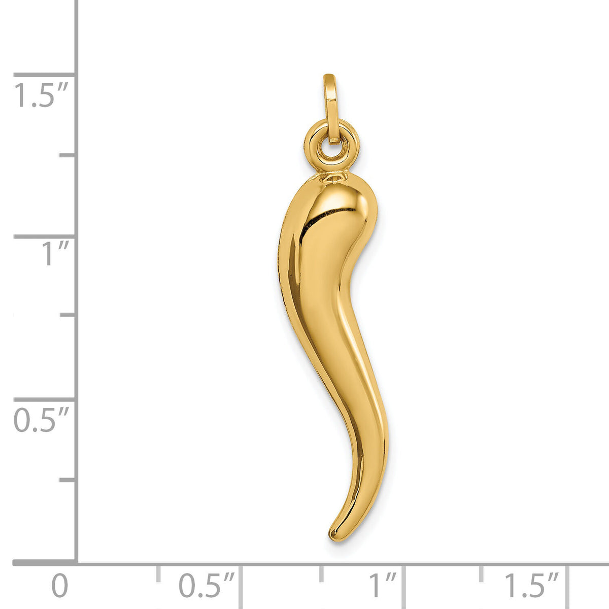 14k Hollow 3D Italian Horn Charm-YC1096