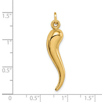 14k Hollow 3D Italian Horn Charm-YC1096