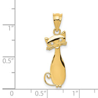 14k Diamond Cat Pendant-YC1105