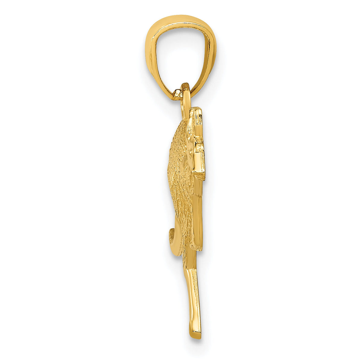 14k Yellow Gold Textured Kangaroo Pendant-YC1106