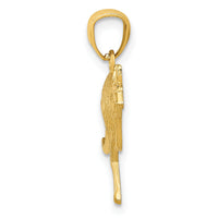 14k Yellow Gold Textured Kangaroo Pendant-YC1106