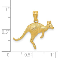 14k Yellow Gold Textured Kangaroo Pendant-YC1106