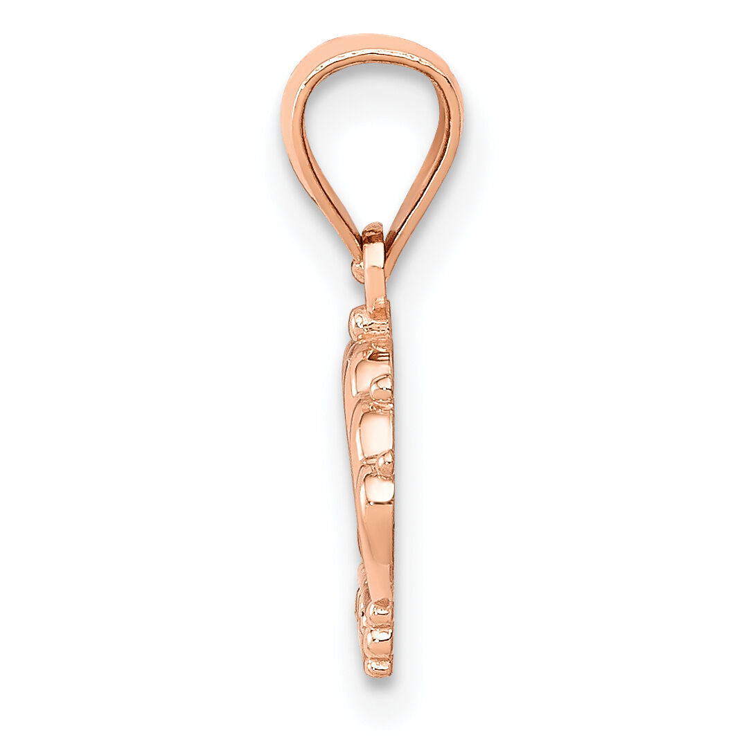 14k Rose Gold Crown Pendant-YC1110