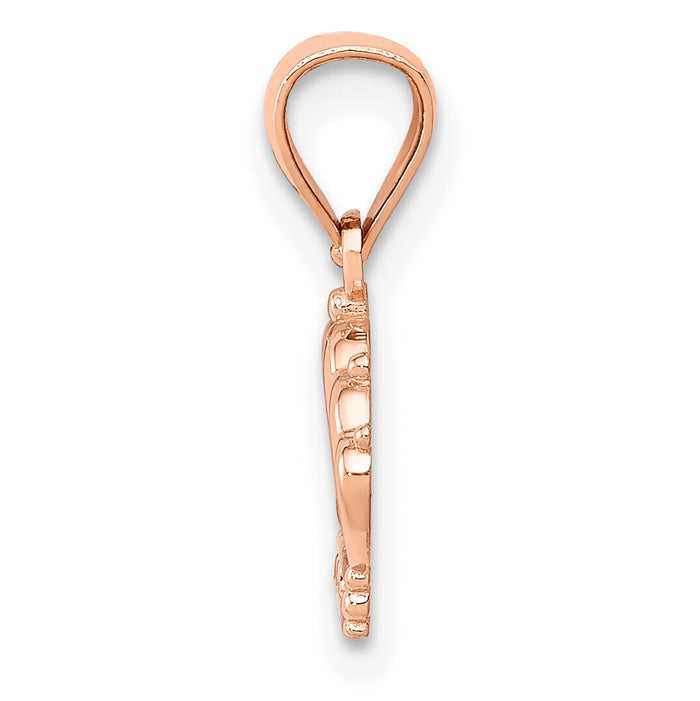 14k Rose Gold Crown Pendant-YC1110